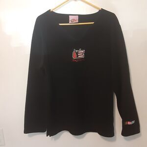 Dale Earnhardt Winners Circle Womens XL Fleece V Neck Nascar Long Sleeve